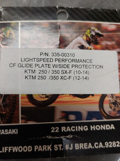 LightSpeed Carbon Fiber skid plate KTM 250/350 SXF/XCF 